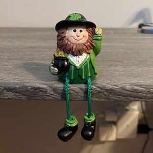 Festive Leprechaun Figurine with Gold Accents